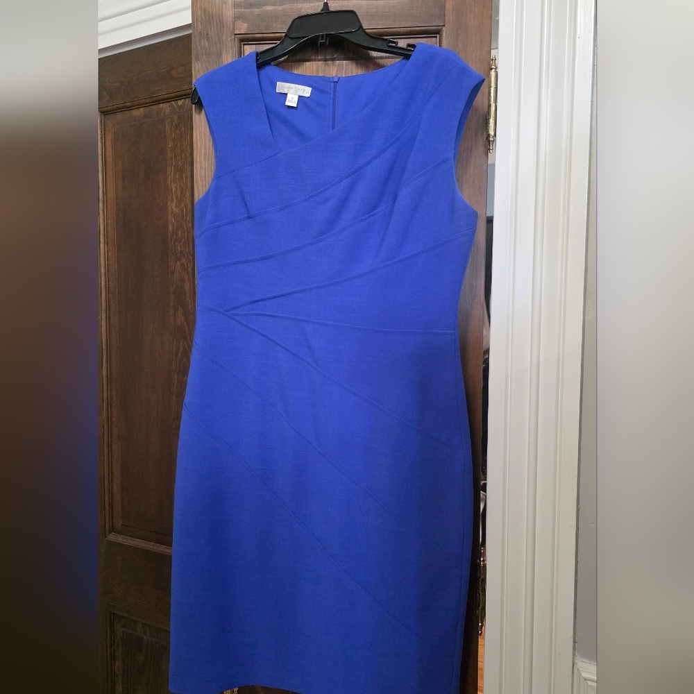 ❣️3/$25 London Times Bright Royal Blue Cap-Sleeve Sheath Dress